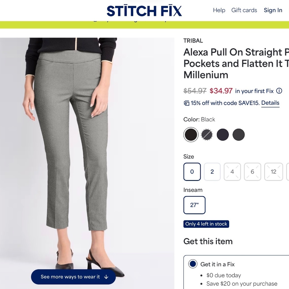 Tribal Alexa Pull on Stretch Pants 14P- 2 Pair - Picture 5 of 10
